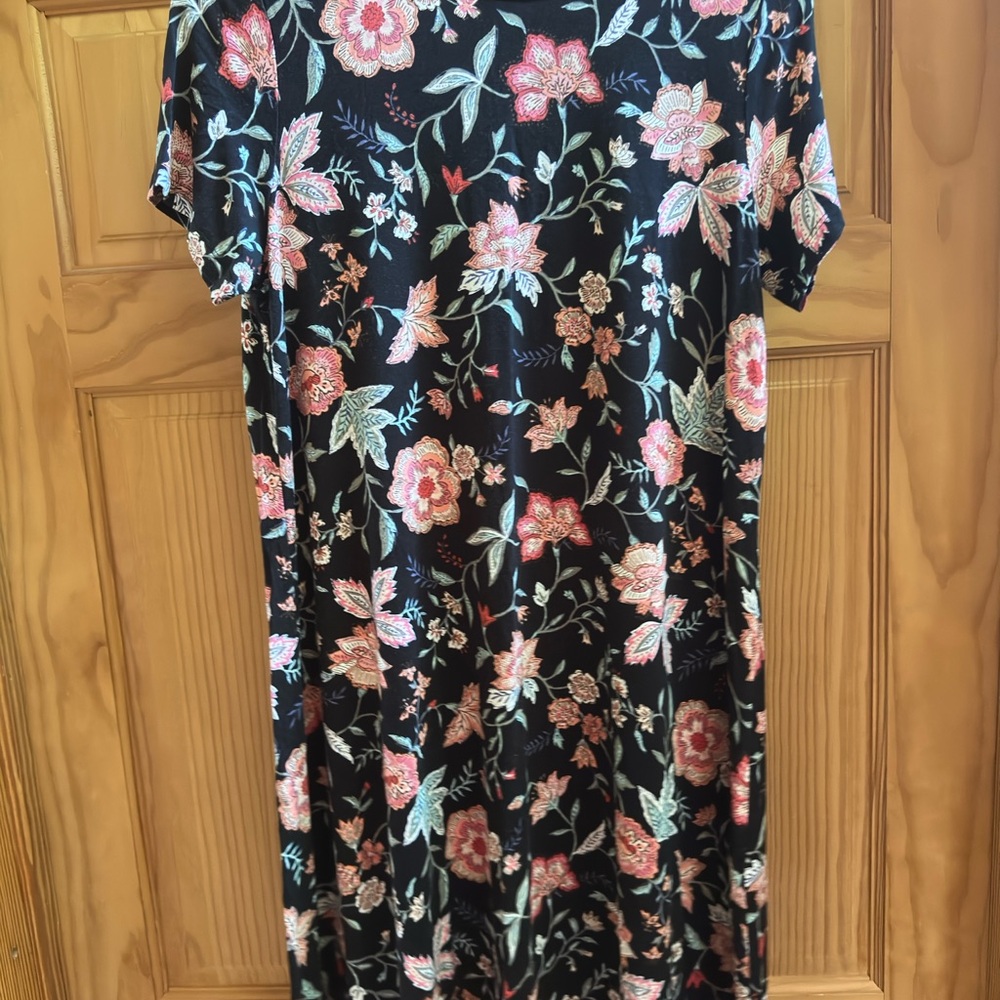 Old Navy Black Dress with Pink Floral Design